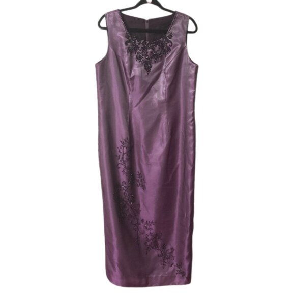 Purple Evening Beaded Gown - Picture 1 of 5